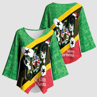 St Kitts and Nevis Christmas Kimono Sleeve Blouse 869 Proud With Map - Wonder Print Shop