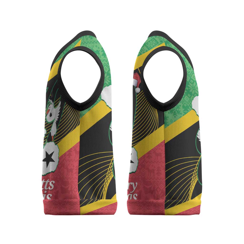 St Kitts and Nevis Christmas Knitted V-Neck Vest 869 Proud With Map - Wonder Print Shop