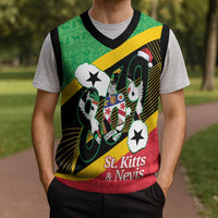 St Kitts and Nevis Christmas Knitted V-Neck Vest 869 Proud With Map - Wonder Print Shop