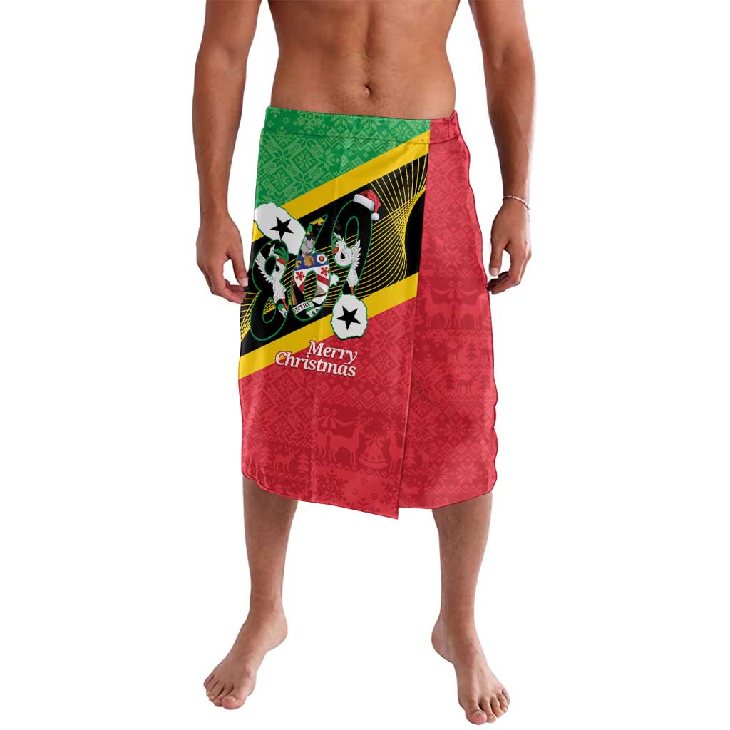 St Kitts and Nevis Christmas Lavalava 869 Proud With Map - Wonder Print Shop