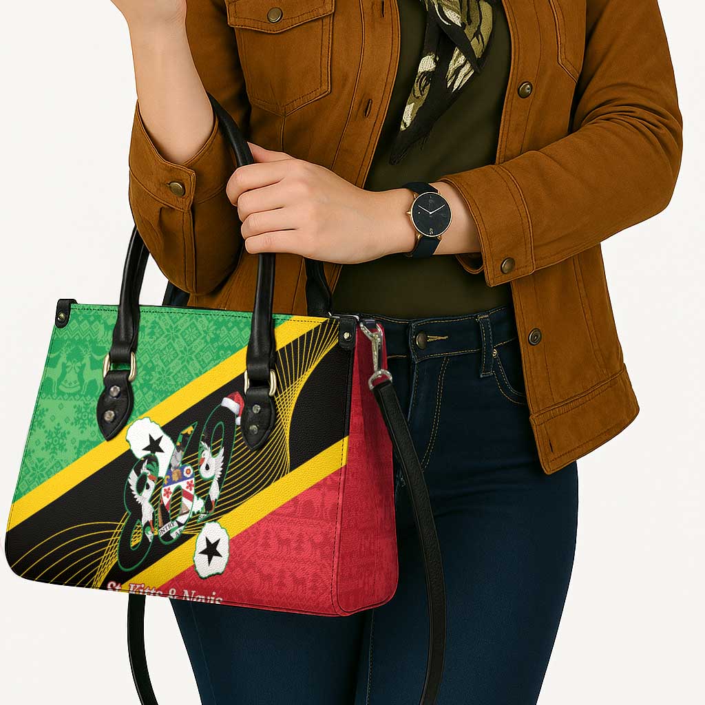 St Kitts and Nevis Christmas Leather Bag 869 Proud With Map - Wonder Print Shop