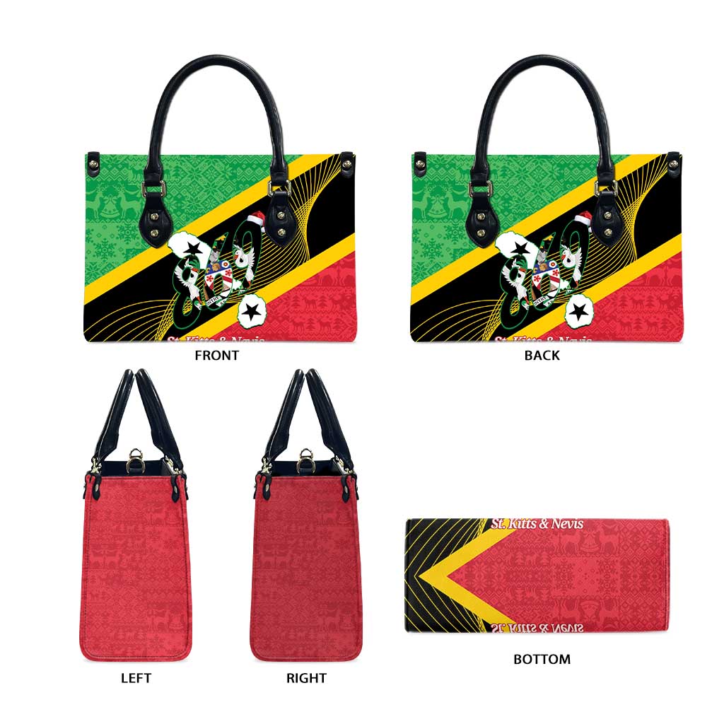 St Kitts and Nevis Christmas Leather Bag 869 Proud With Map - Wonder Print Shop
