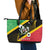 St Kitts and Nevis Christmas Leather Tote Bag 869 Proud With Map - Wonder Print Shop