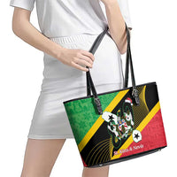 St Kitts and Nevis Christmas Leather Tote Bag 869 Proud With Map - Wonder Print Shop