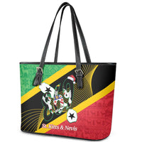 St Kitts and Nevis Christmas Leather Tote Bag 869 Proud With Map - Wonder Print Shop