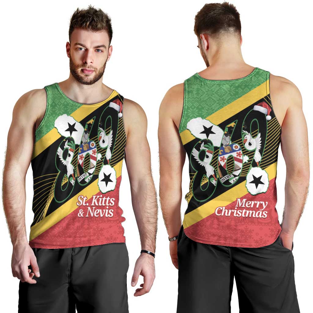 St Kitts and Nevis Christmas Men Tank Top 869 Proud With Map - Wonder Print Shop