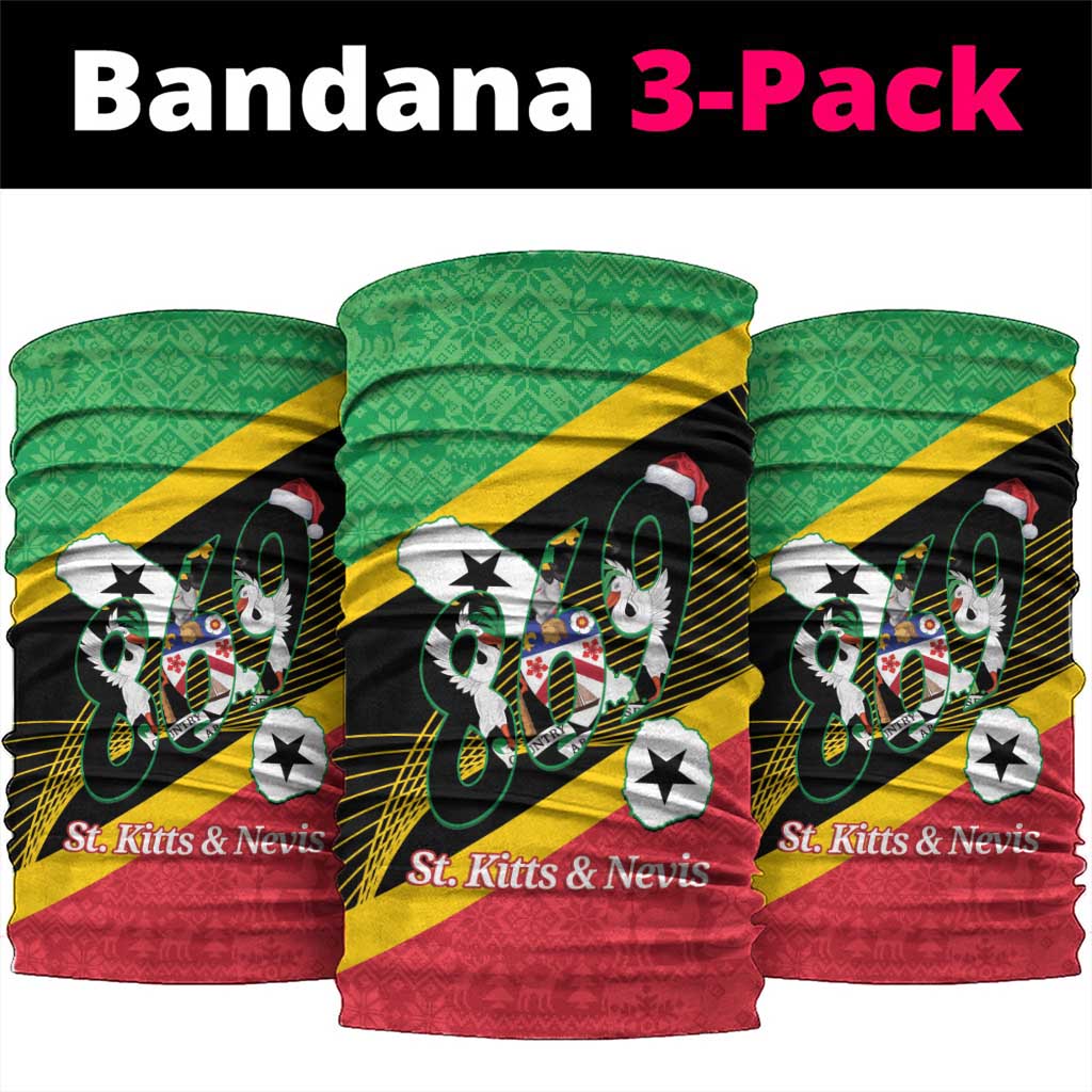 St Kitts and Nevis Christmas Neck Gaiter 869 Proud With Map - Wonder Print Shop