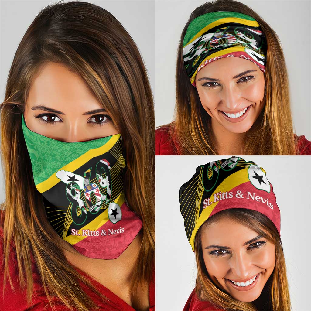 St Kitts and Nevis Christmas Neck Gaiter 869 Proud With Map - Wonder Print Shop