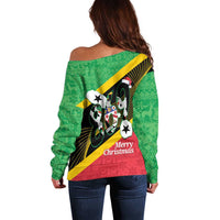 St Kitts and Nevis Christmas Off Shoulder Sweater 869 Proud With Map - Wonder Print Shop