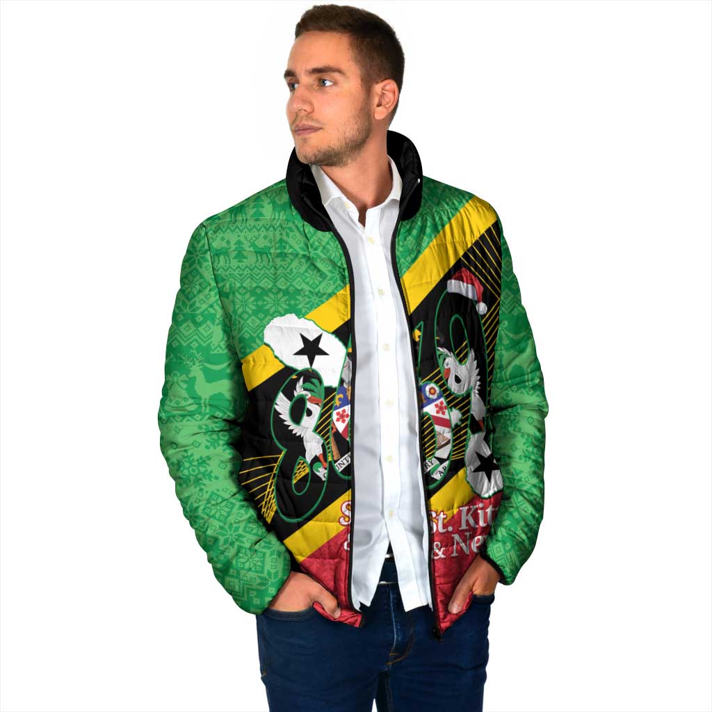 St Kitts and Nevis Christmas Padded Jacket 869 Proud With Map - Wonder Print Shop