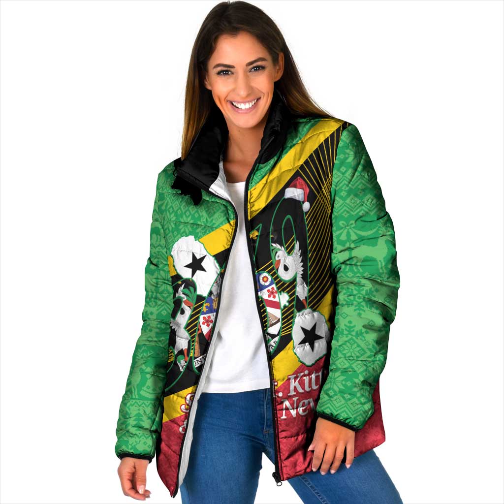St Kitts and Nevis Christmas Padded Jacket 869 Proud With Map - Wonder Print Shop