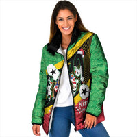 St Kitts and Nevis Christmas Padded Jacket 869 Proud With Map - Wonder Print Shop