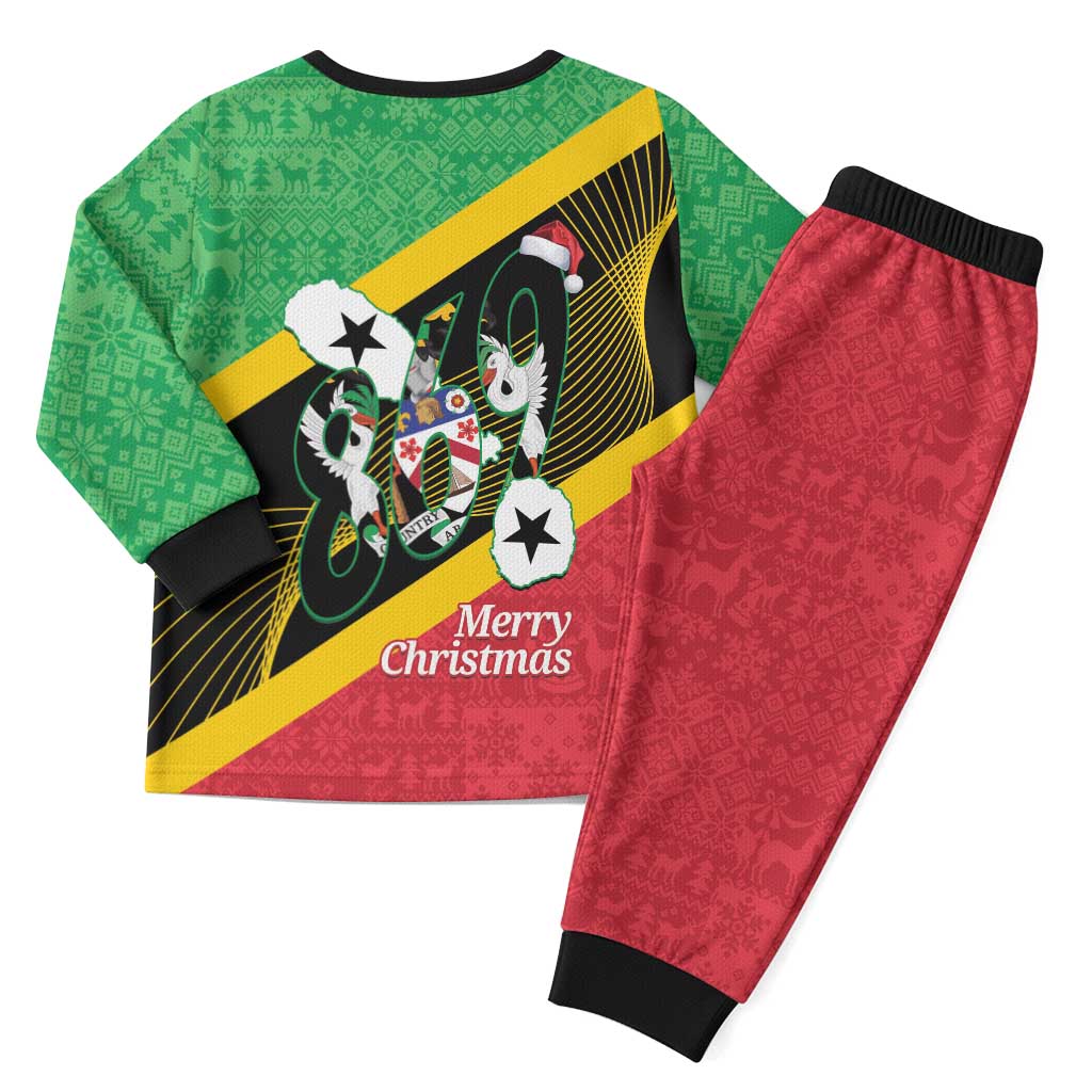 St Kitts and Nevis Christmas Pajama Set 869 Proud With Map - Wonder Print Shop