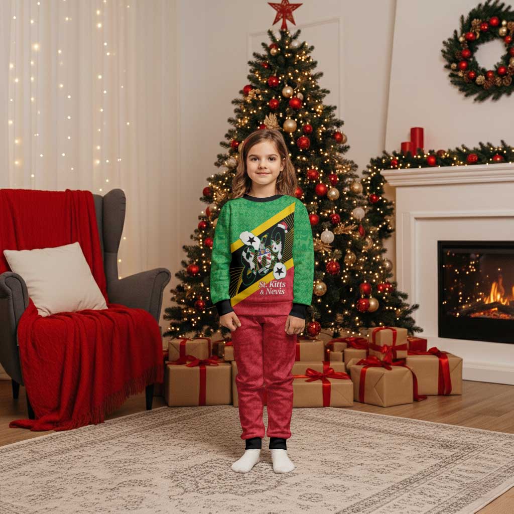 St Kitts and Nevis Christmas Pajama Set 869 Proud With Map - Wonder Print Shop