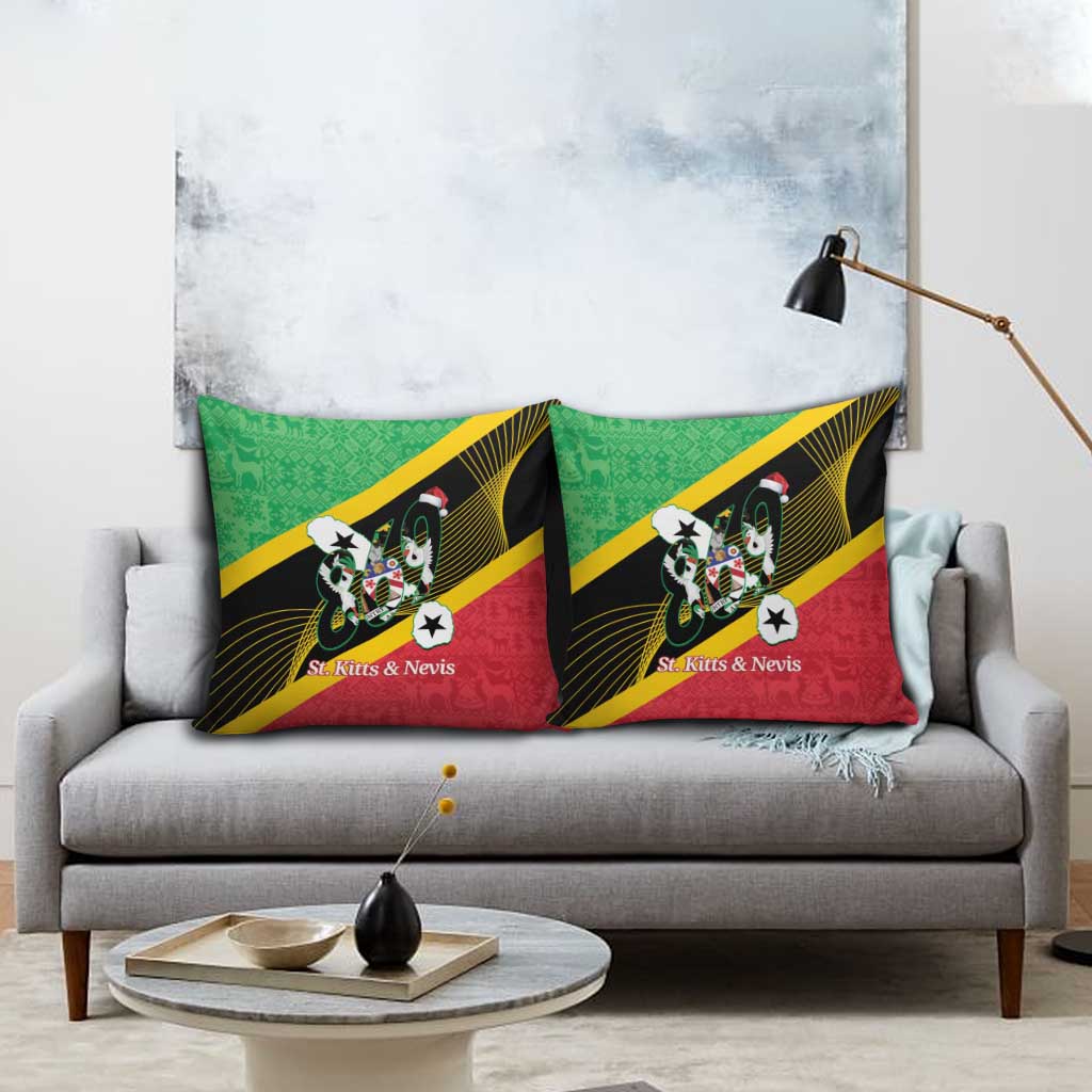 St Kitts and Nevis Christmas Pillow Cover 869 Proud With Map - Wonder Print Shop