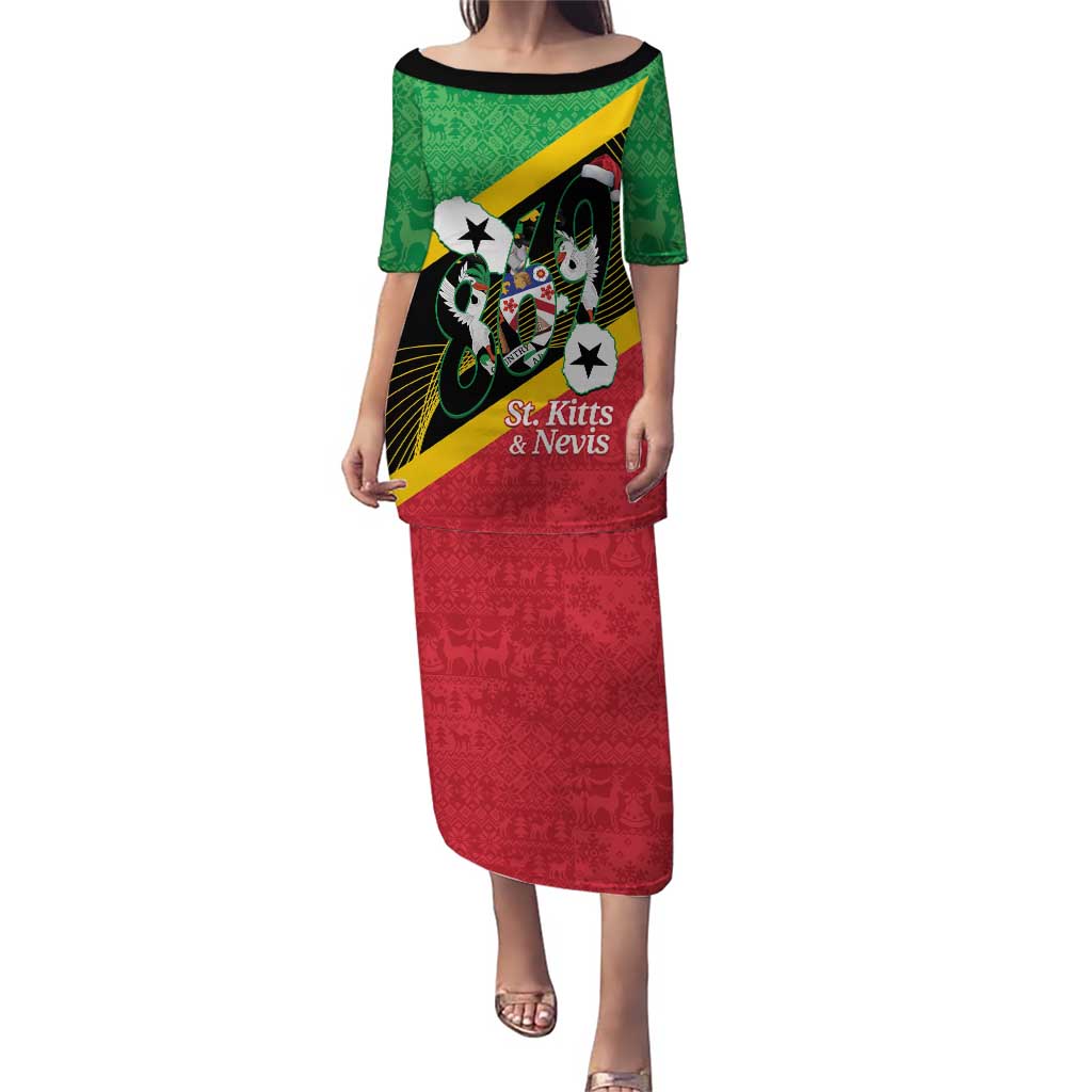 St Kitts and Nevis Christmas Puletasi 869 Proud With Map - Wonder Print Shop