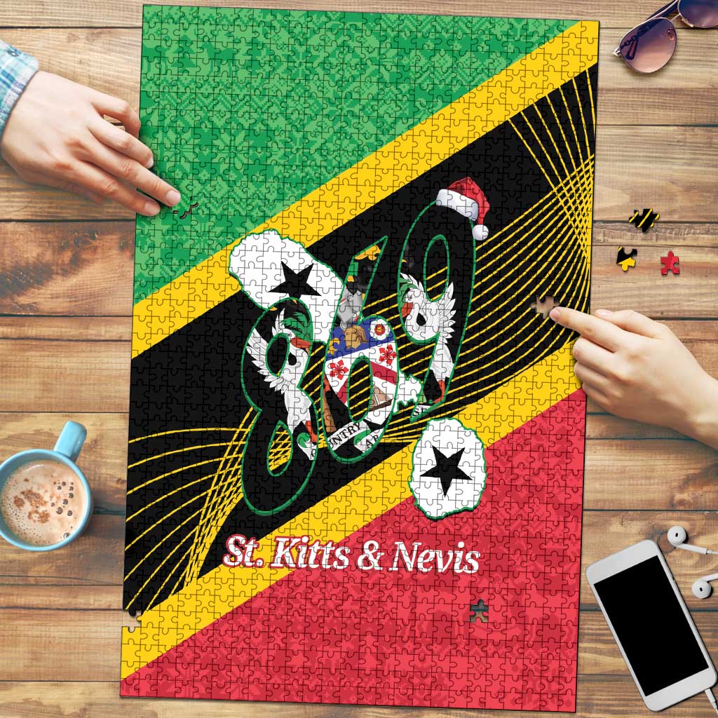 St Kitts and Nevis Christmas Puzzle 869 Proud With Map - Wonder Print Shop