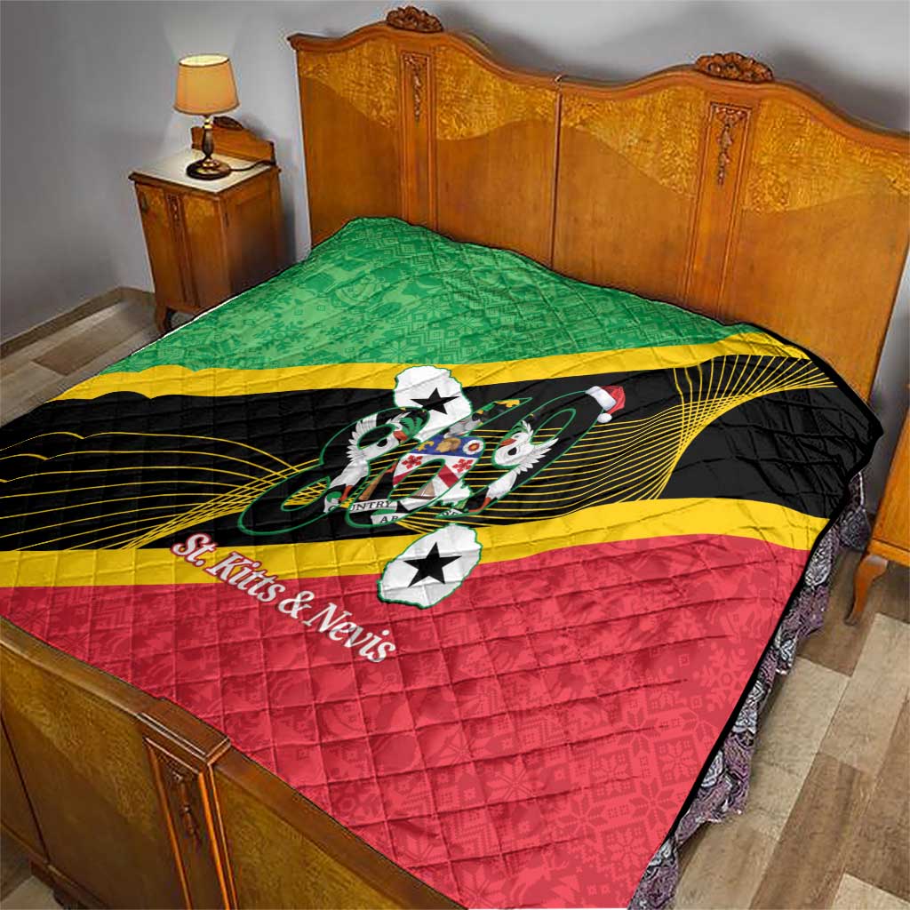 St Kitts and Nevis Christmas Quilt 869 Proud With Map - Wonder Print Shop