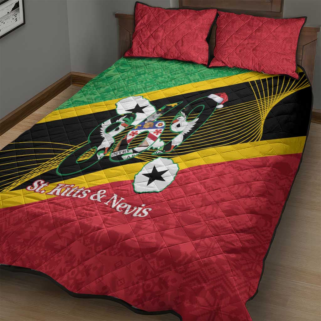 St Kitts and Nevis Christmas Quilt Bed Set 869 Proud With Map - Wonder Print Shop