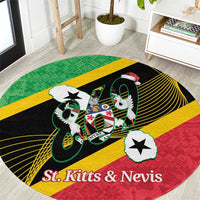 St Kitts and Nevis Christmas Round Carpet 869 Proud With Map - Wonder Print Shop