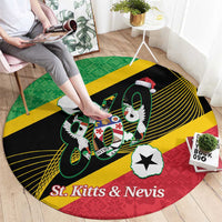 St Kitts and Nevis Christmas Round Carpet 869 Proud With Map - Wonder Print Shop