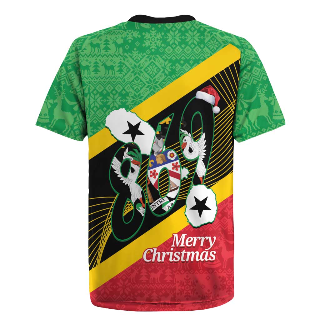 St Kitts and Nevis Christmas Rugby Jersey 869 Proud With Map - Wonder Print Shop