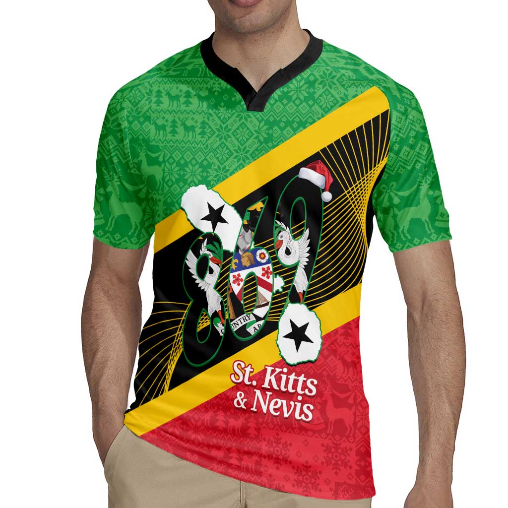 St Kitts and Nevis Christmas Rugby Jersey 869 Proud With Map - Wonder Print Shop