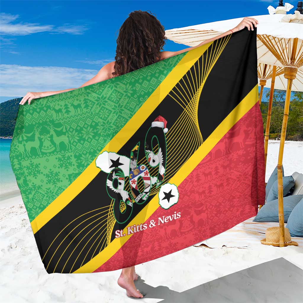 St Kitts and Nevis Christmas Sarong 869 Proud With Map - Wonder Print Shop