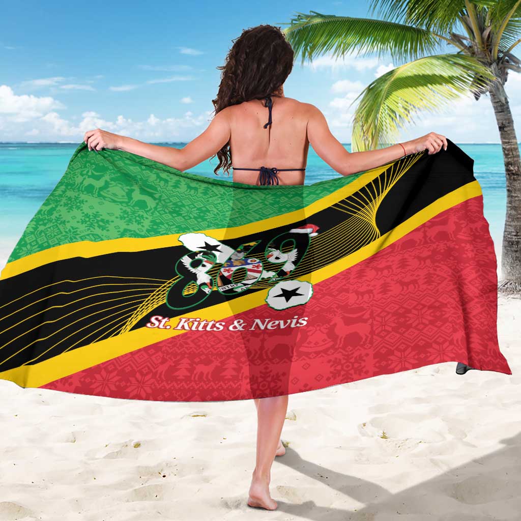 St Kitts and Nevis Christmas Sarong 869 Proud With Map - Wonder Print Shop