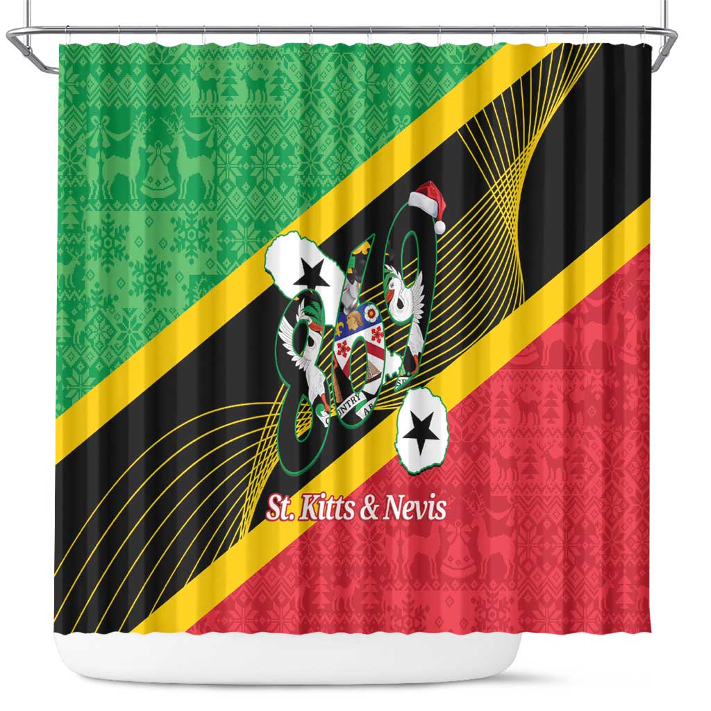 St Kitts and Nevis Christmas Shower Curtain 869 Proud With Map - Wonder Print Shop