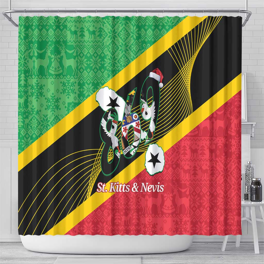 St Kitts and Nevis Christmas Shower Curtain 869 Proud With Map - Wonder Print Shop