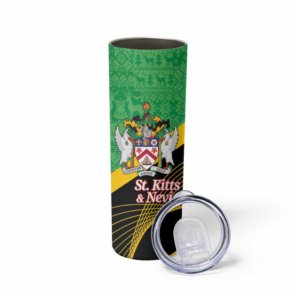 St Kitts and Nevis Christmas Skinny Tumbler 869 Proud With Map - Wonder Print Shop