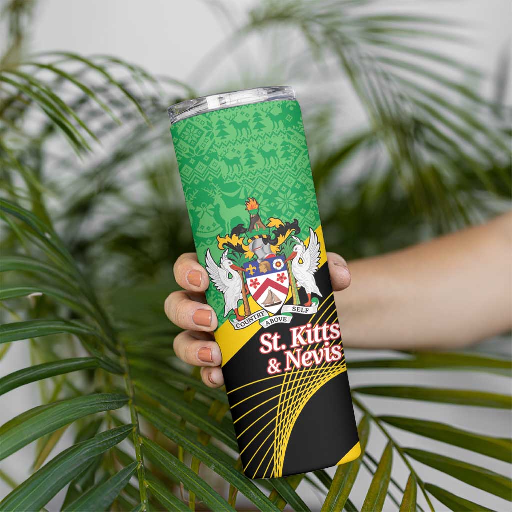 St Kitts and Nevis Christmas Skinny Tumbler 869 Proud With Map - Wonder Print Shop