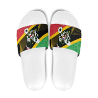 St Kitts and Nevis Christmas Slide Sandals 869 Proud With Map - Wonder Print Shop