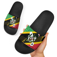 St Kitts and Nevis Christmas Slide Sandals 869 Proud With Map - Wonder Print Shop