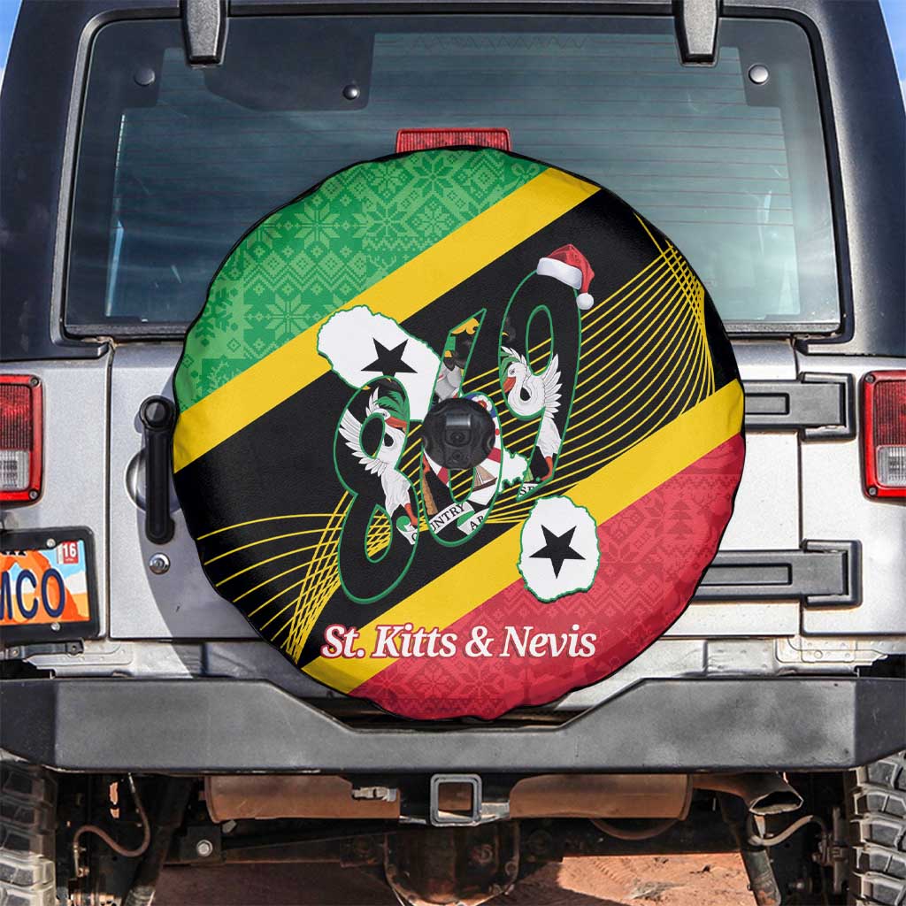 St Kitts and Nevis Christmas Spare Tire Cover 869 Proud With Map - Wonder Print Shop
