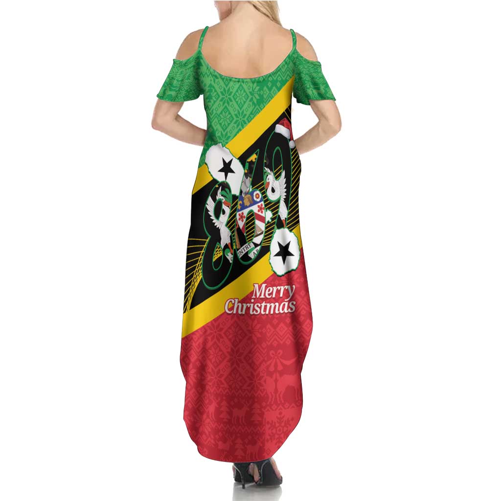 St Kitts and Nevis Christmas Summer Maxi Dress 869 Proud With Map - Wonder Print Shop