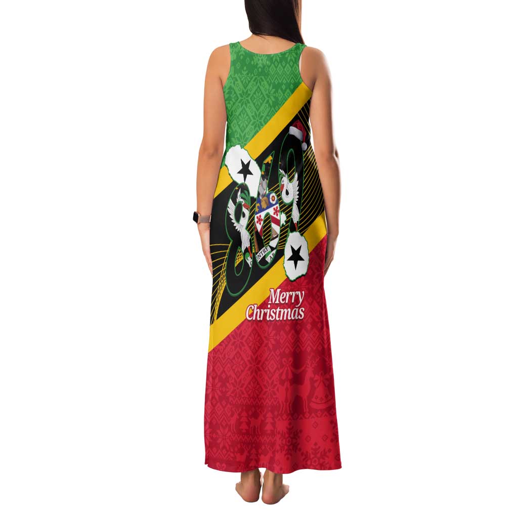 St Kitts and Nevis Christmas Tank Maxi Dress 869 Proud With Map - Wonder Print Shop