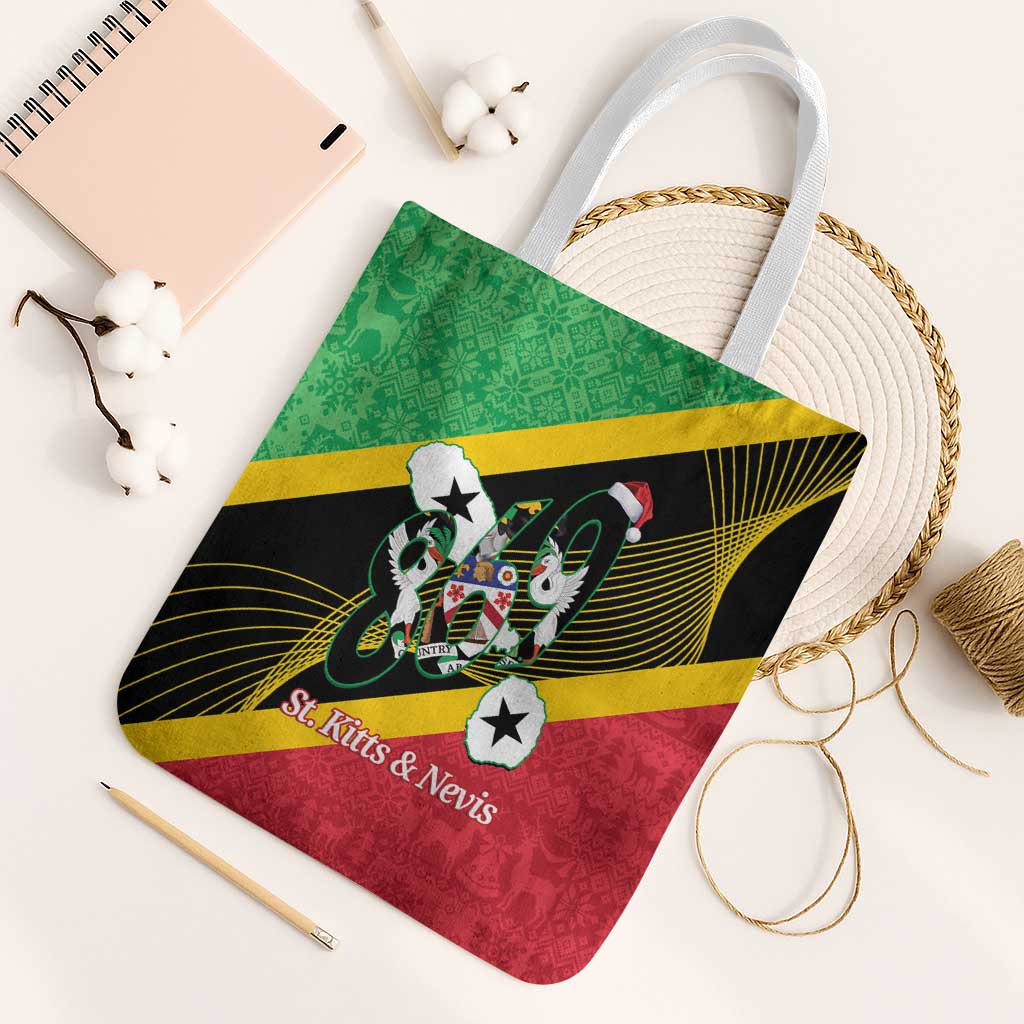 St Kitts and Nevis Christmas Tote Bag 869 Proud With Map - Wonder Print Shop