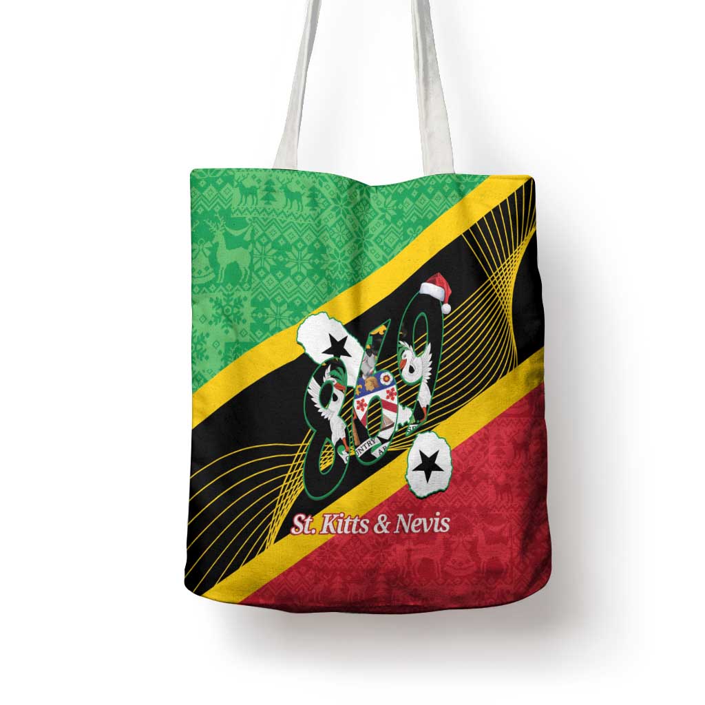 St Kitts and Nevis Christmas Tote Bag 869 Proud With Map - Wonder Print Shop