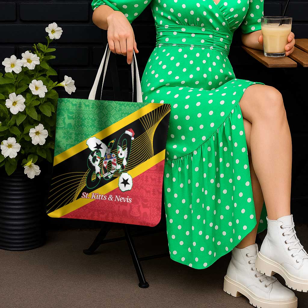 St Kitts and Nevis Christmas Tote Bag 869 Proud With Map - Wonder Print Shop