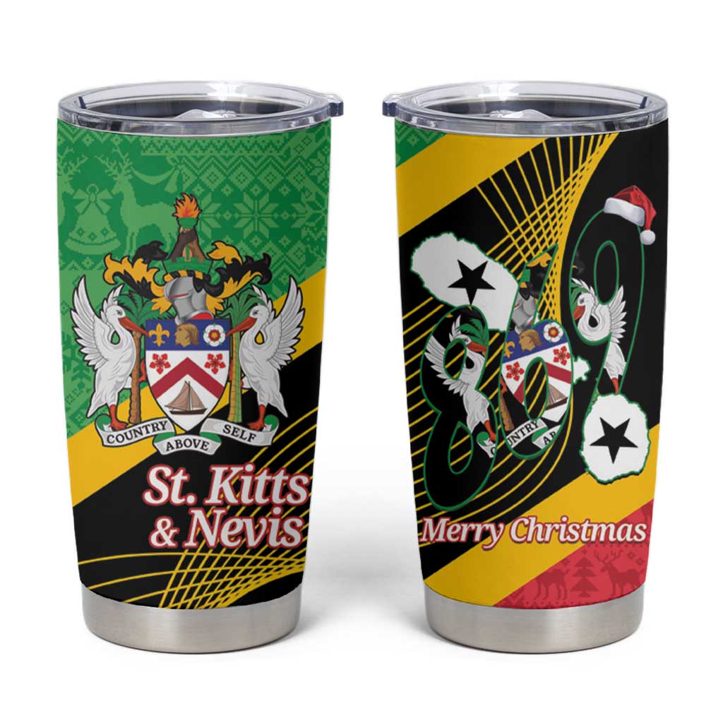 St Kitts and Nevis Christmas Tumbler Cup 869 Proud With Map - Wonder Print Shop