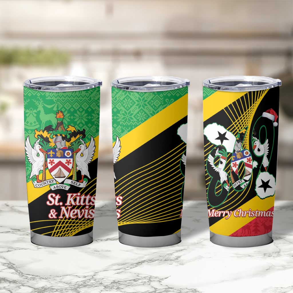 St Kitts and Nevis Christmas Tumbler Cup 869 Proud With Map - Wonder Print Shop