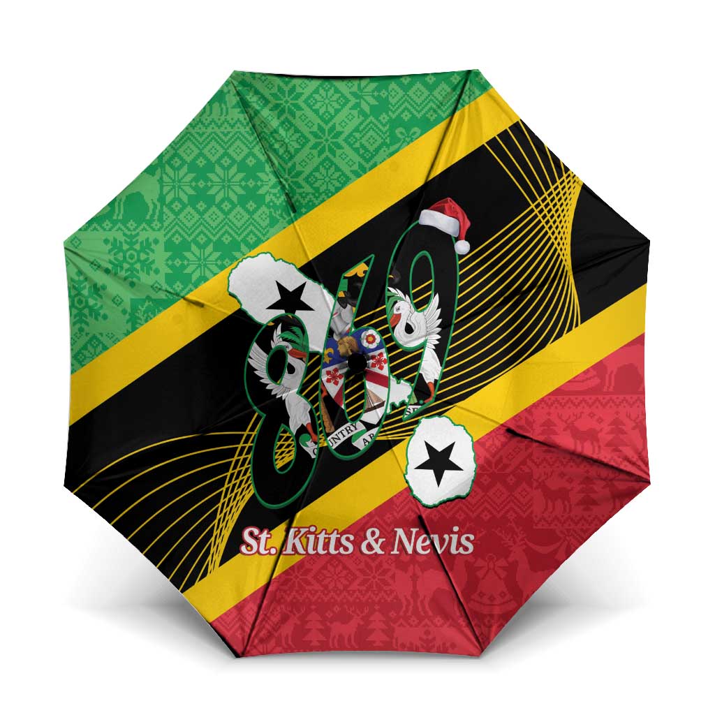 St Kitts and Nevis Christmas Umbrella 869 Proud With Map - Wonder Print Shop