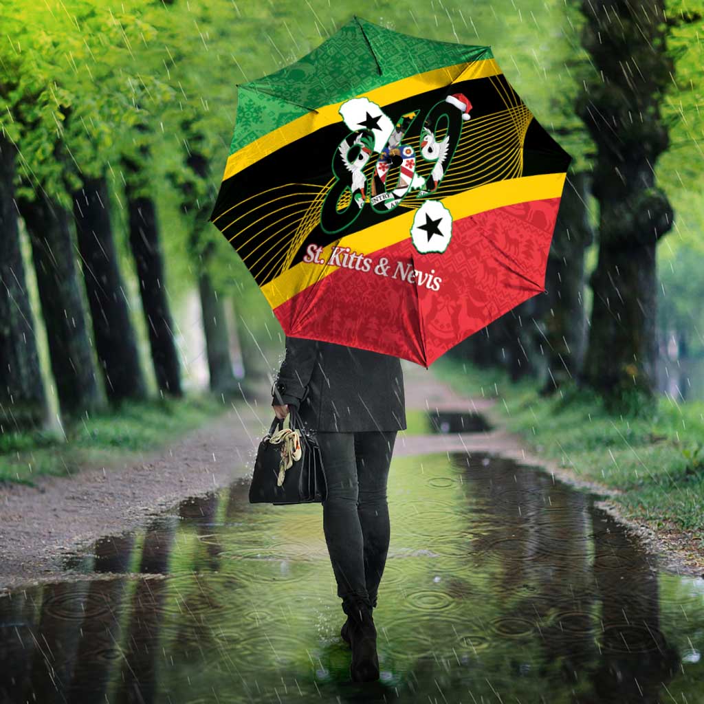 St Kitts and Nevis Christmas Umbrella 869 Proud With Map - Wonder Print Shop
