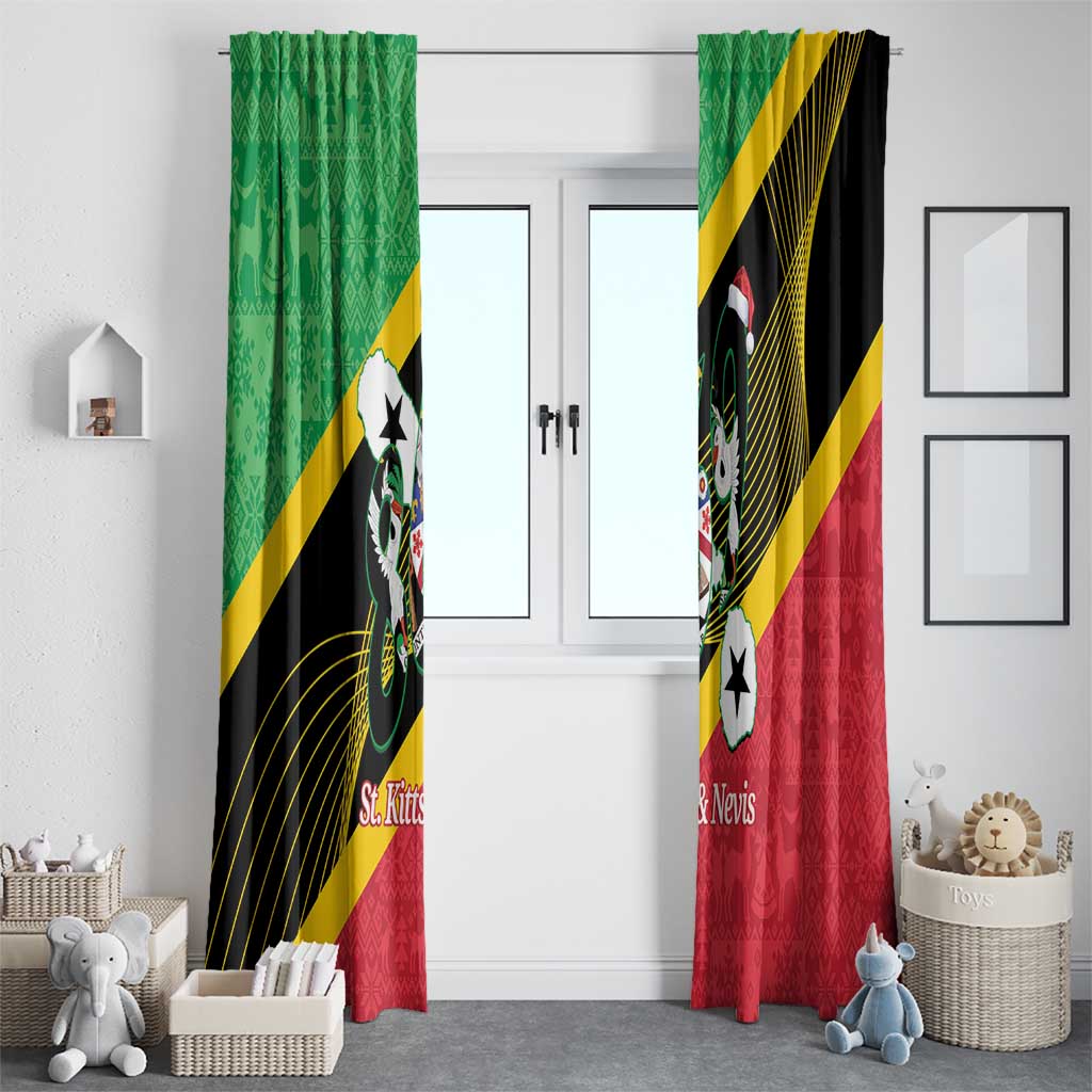 St Kitts and Nevis Christmas Window Curtain 869 Proud With Map - Wonder Print Shop