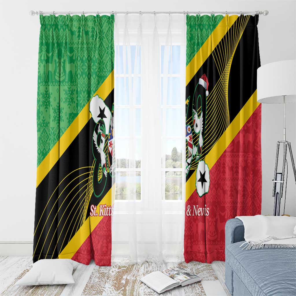 St Kitts and Nevis Christmas Window Curtain 869 Proud With Map - Wonder Print Shop