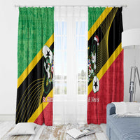 St Kitts and Nevis Christmas Window Curtain 869 Proud With Map - Wonder Print Shop