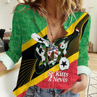 St Kitts and Nevis Christmas Women Casual Shirt 869 Proud With Map - Wonder Print Shop