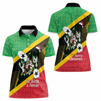 St Kitts and Nevis Christmas Women Polo Shirt 869 Proud With Map - Wonder Print Shop